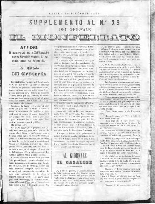 Il Monferrato - Edizione 23 del 19/12/1871